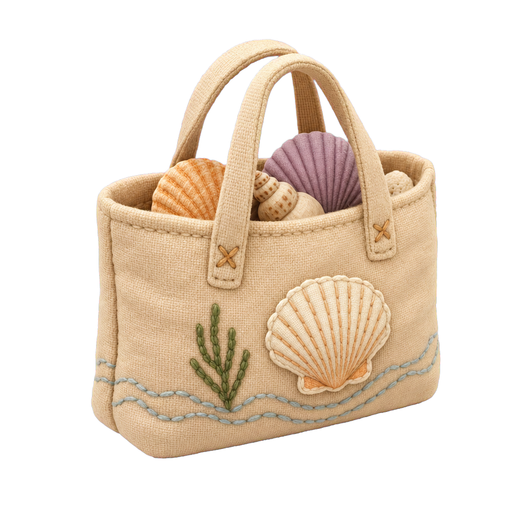 Completed cream canvas tote bag in the Heritage Craftroom style